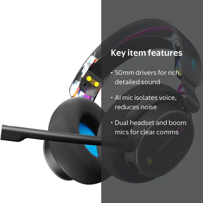 Skullcandy PLYR Wired Wireless over-Ear Gaming Headset, Black Skullcandy PLYR Wired Wireless over-Ear Gaming Headset, Black