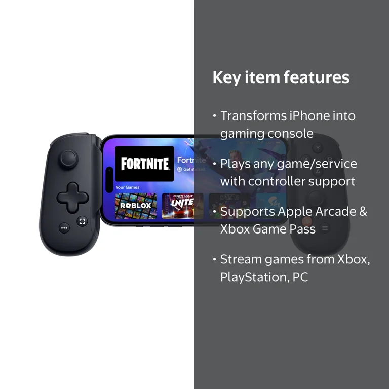 Backbone, Mobile Gaming Controller, BB-02-P-BRW, Lightning, Black