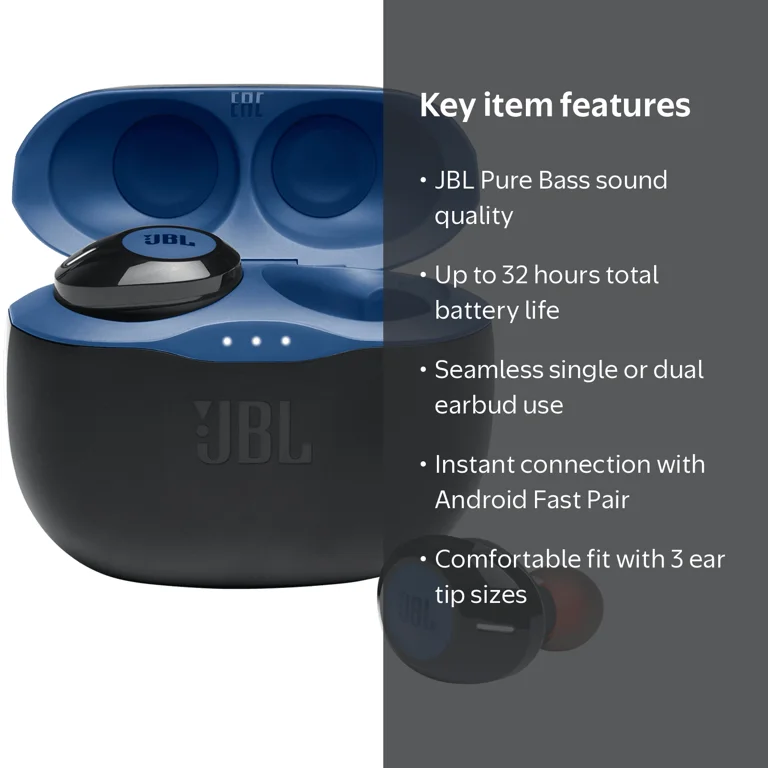 JBL TUNE 125TWS True Wireless Earbuds with Pure Bass, Bluetooth