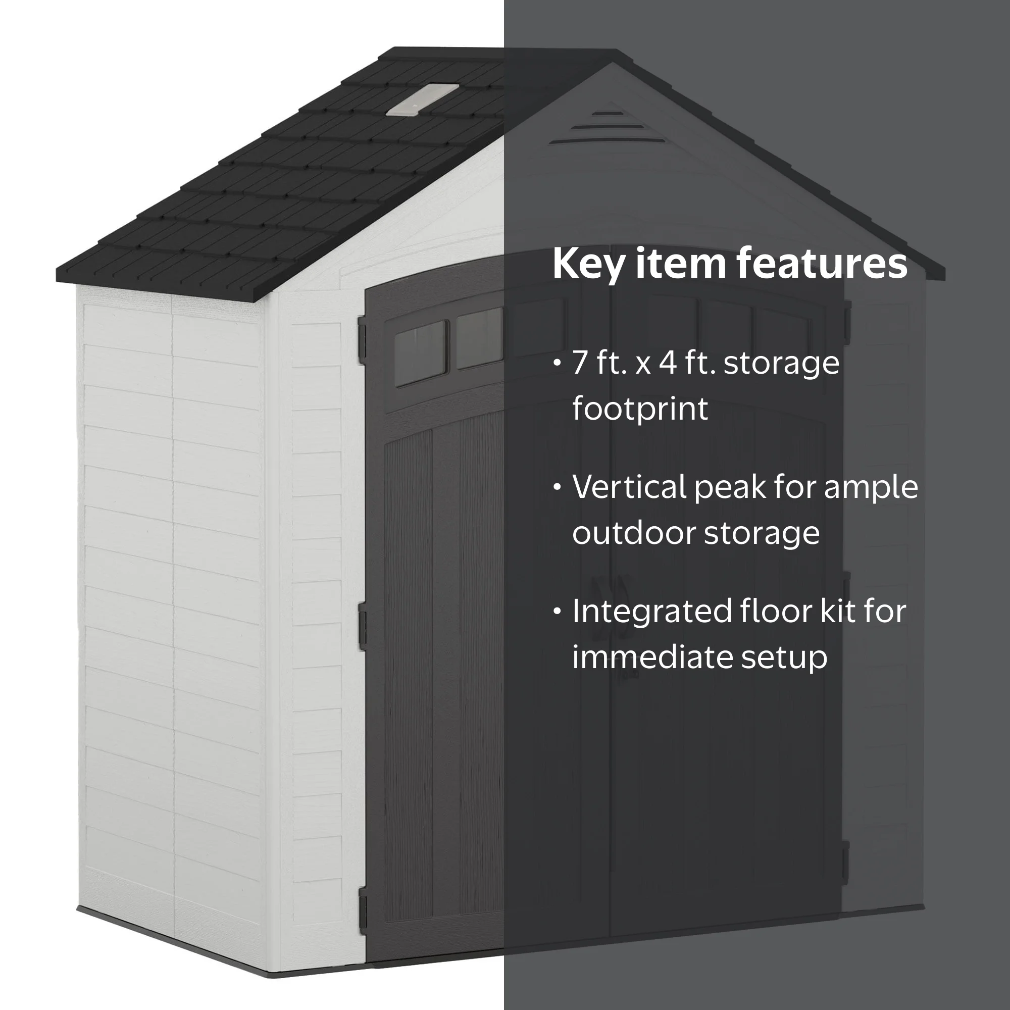 Suncast Vista 7 ft. x 4 ft. Resin Vertical Peak Storage Shed