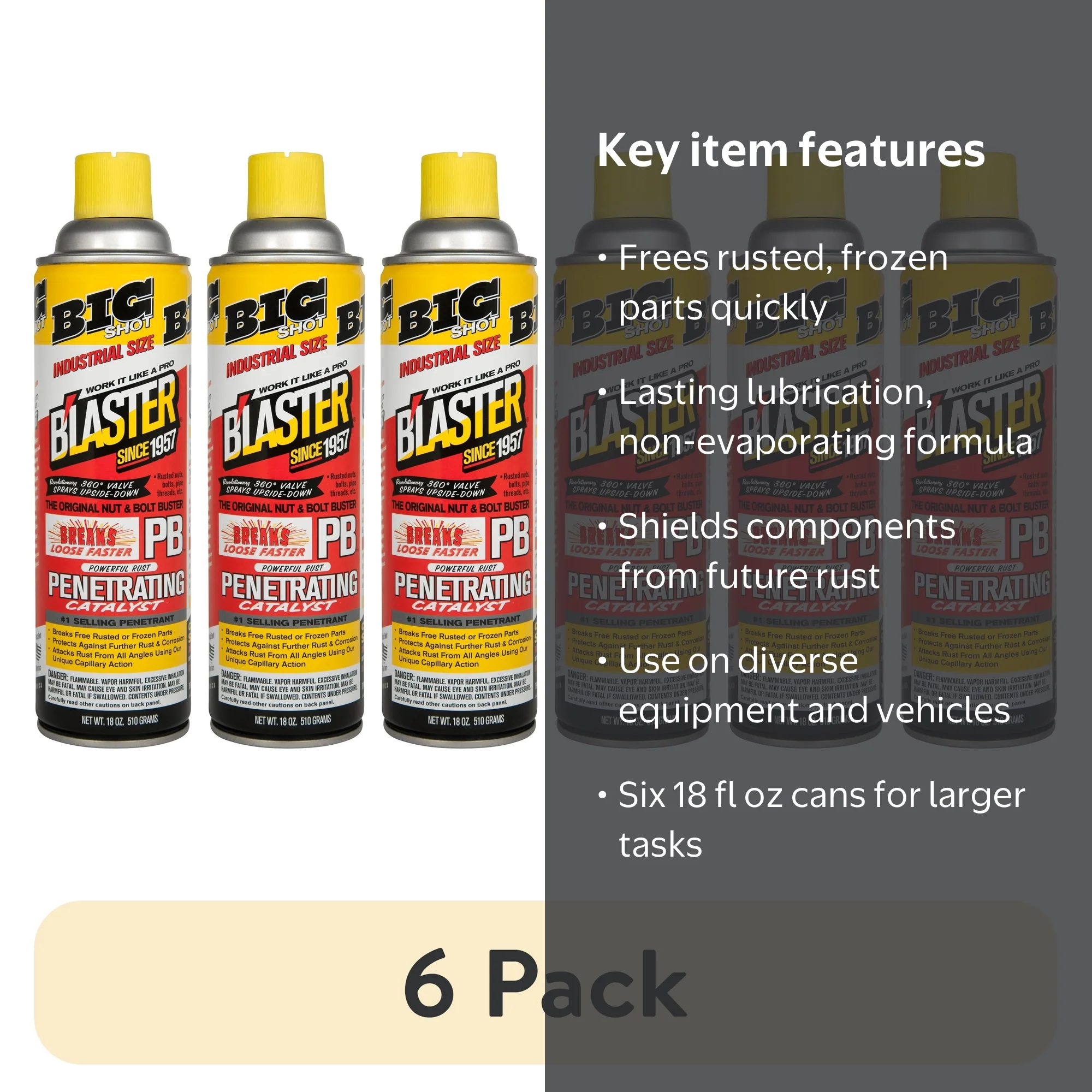 6 pack) PB Blaster 26-PB Penetrant Rust Remover, Machine & Tool