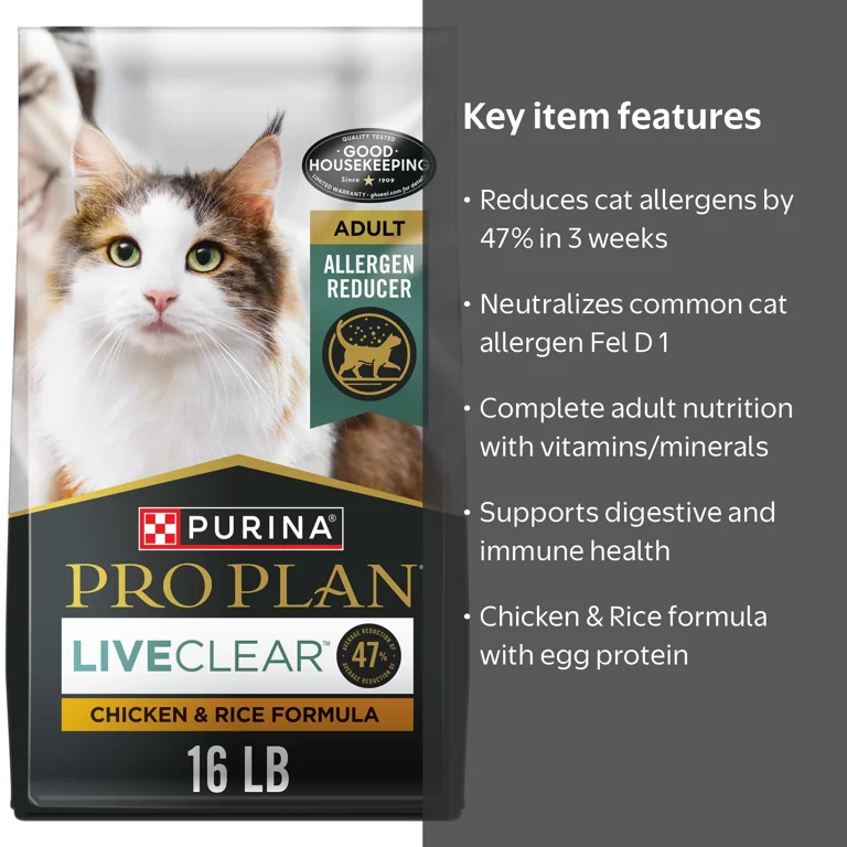 Purina Pro Plan LiveClear Cat Allergen Reducing Adult Dry Cat Food