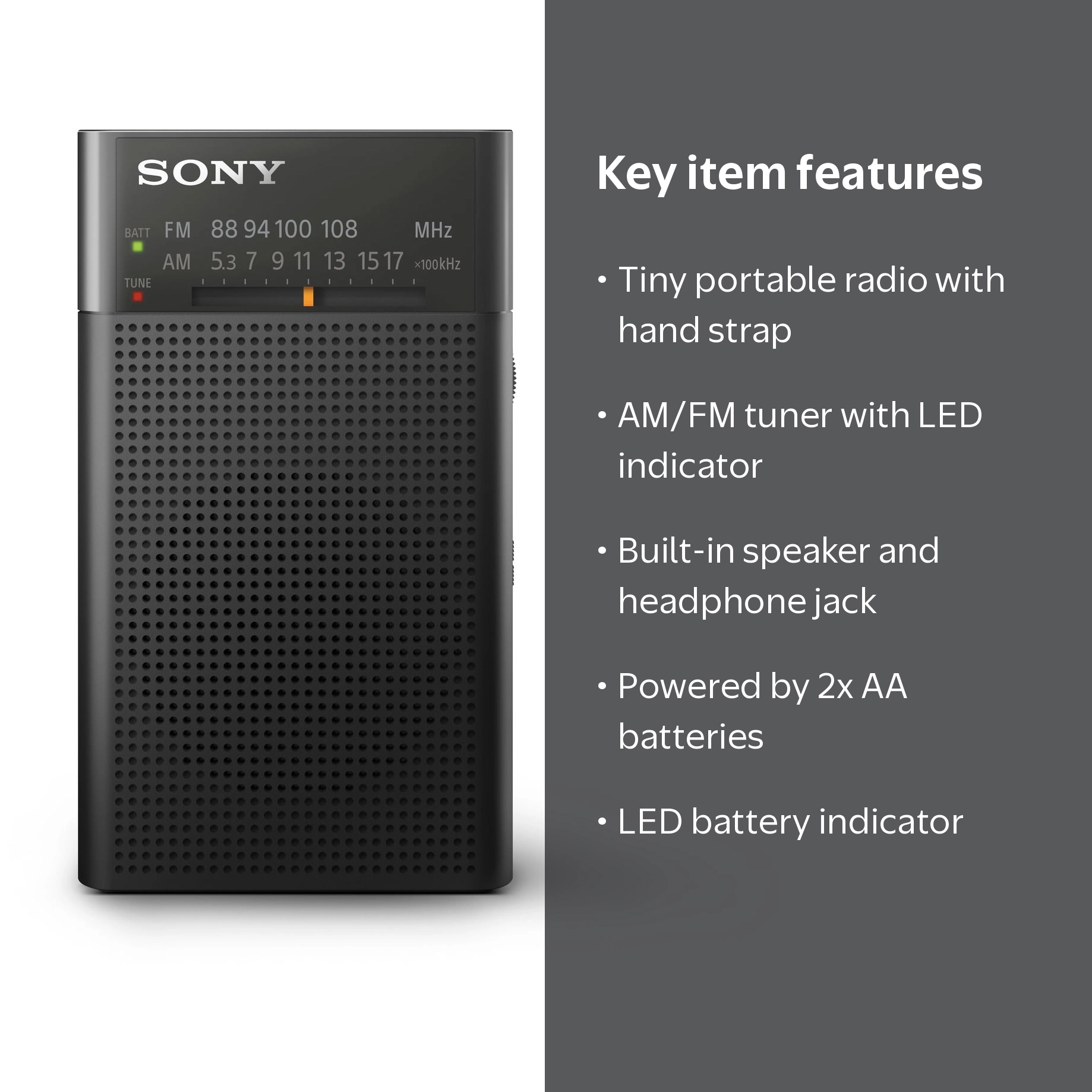 Sony ICF-P27 Compact Pocket AM/FM Portable Radio with Speaker and