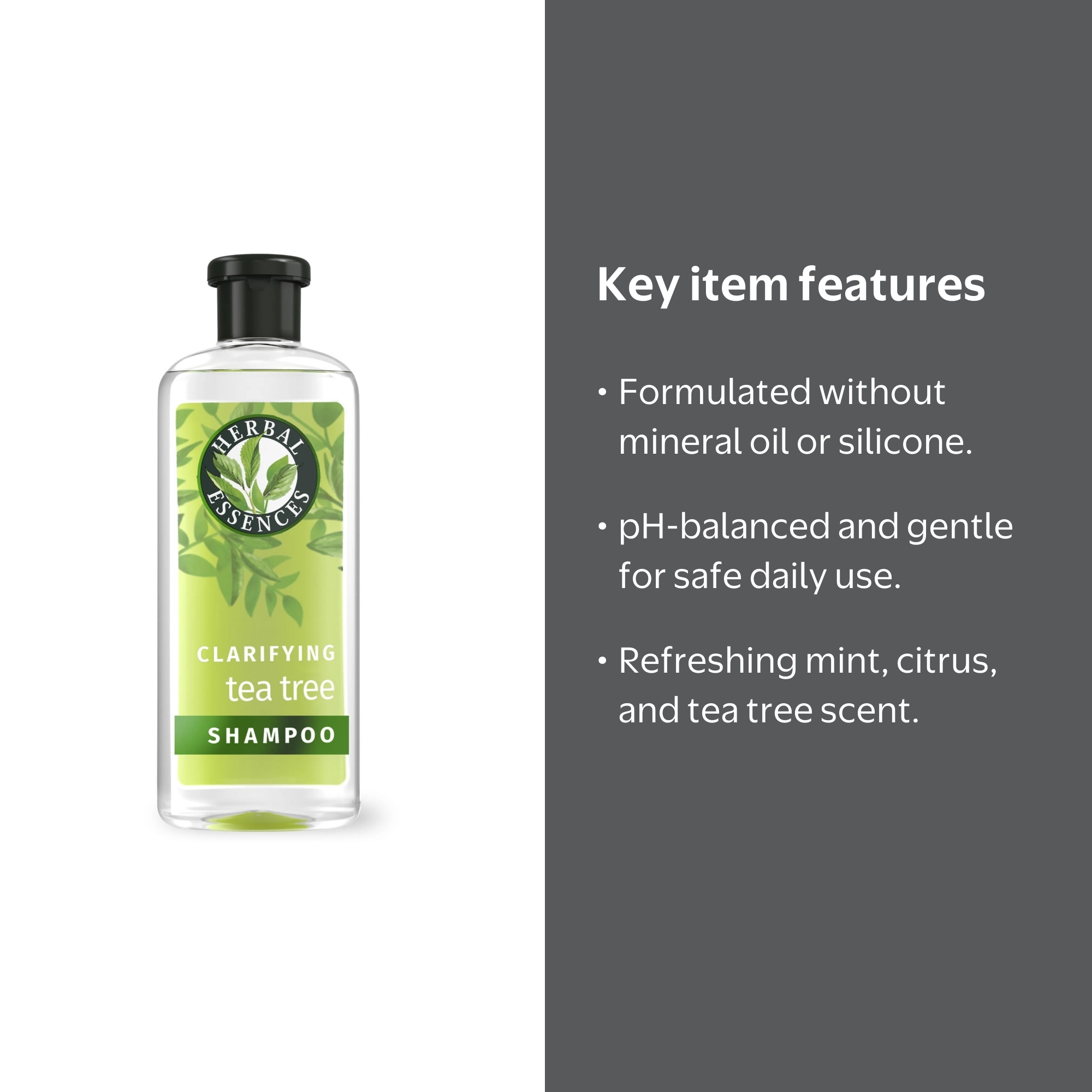 Herbal Essences Tea Tree Clarifying Shampoo, 13.5 fl oz, Residue