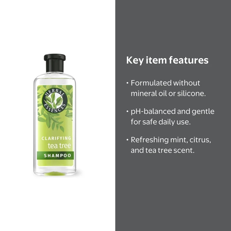 Herbal Essences Tea Tree Clarifying Shampoo, 13.5 fl oz, Residue