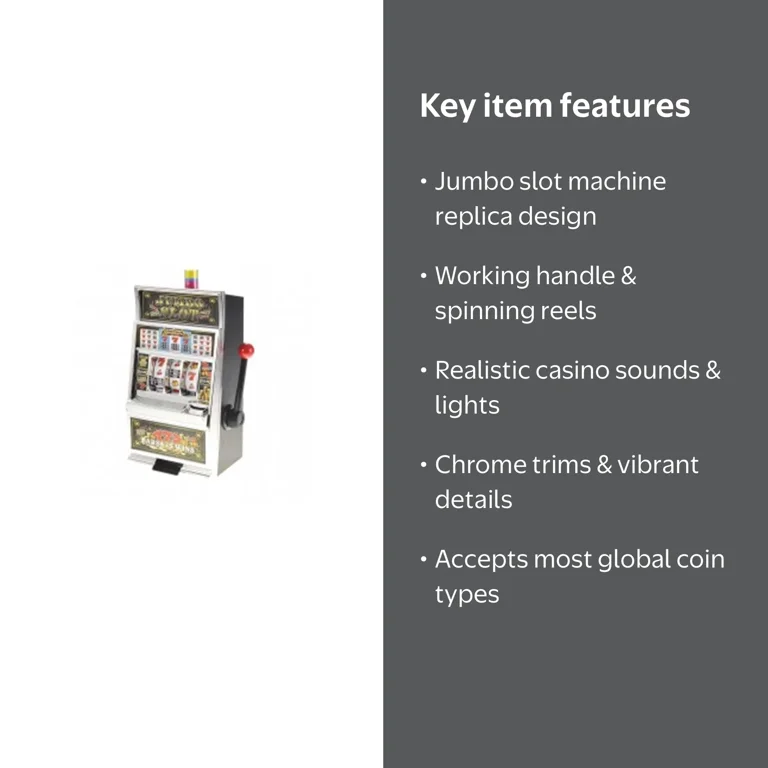 Lucky Sevens Casino-Style Jumbo Slot Machine Bank Replica for