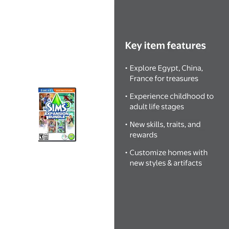 Electronic Arts, Sims 3 Expansion Bundle, 73123, Blue - Walmart.com