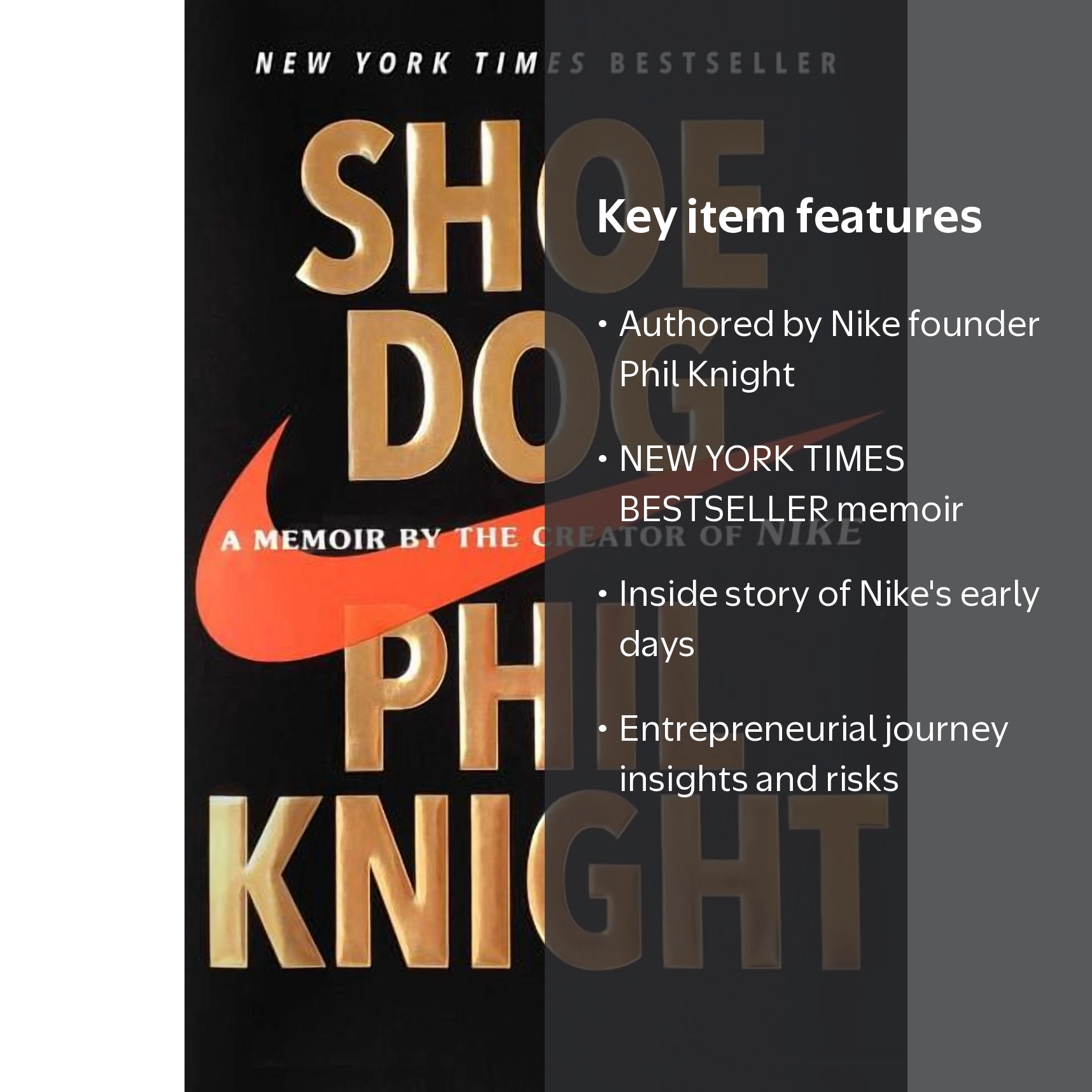 SHOE DOG フィル・ナイト著 Phil Knight, Shoe Dog Memoir, Hardcover, 400 pages - Walmart.com