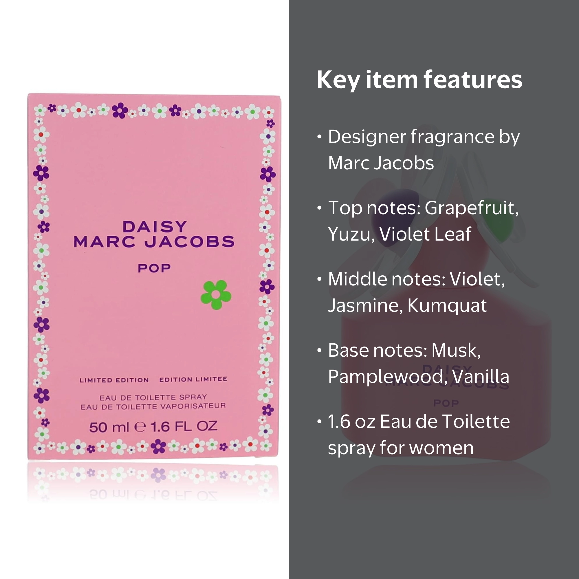 Marc Jacobs Daisy Pop Eau De Toilette Spray 1.6 oz, New, Women's