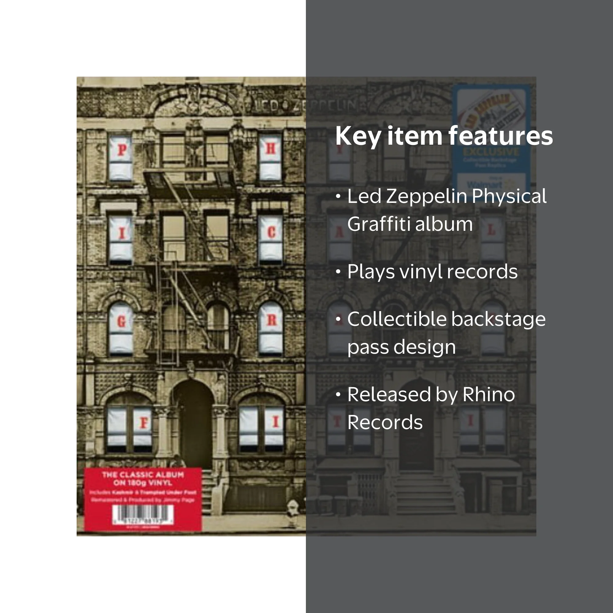 Led Zeppelin - Physical Graffiti (Backstage Pass Replica) (Walmart