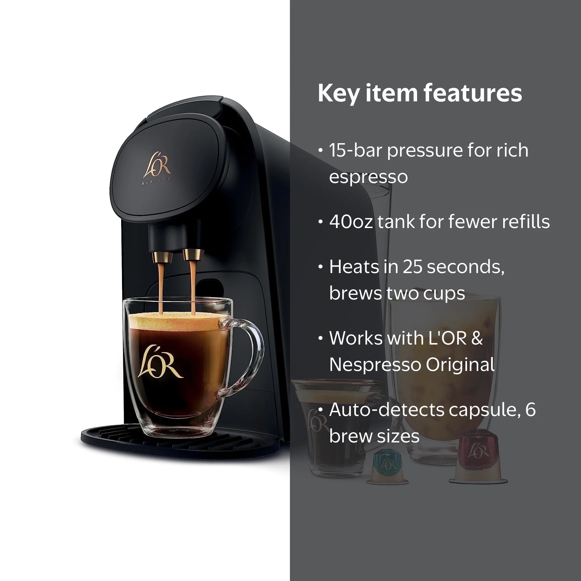 L'OR Philips Home Espresso Maker - Barista System Coffee Machine