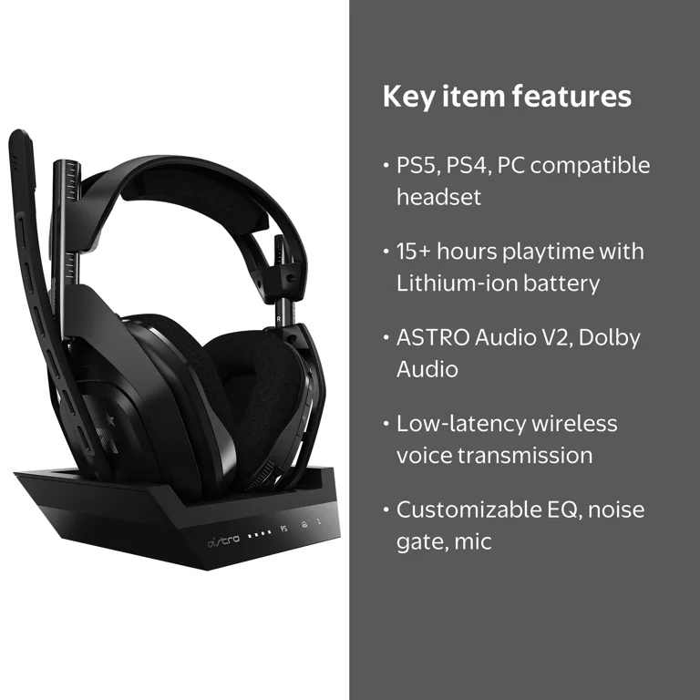 ASTRO Gaming A50 Wireless + Base Station for PS5, PS4 and PC
