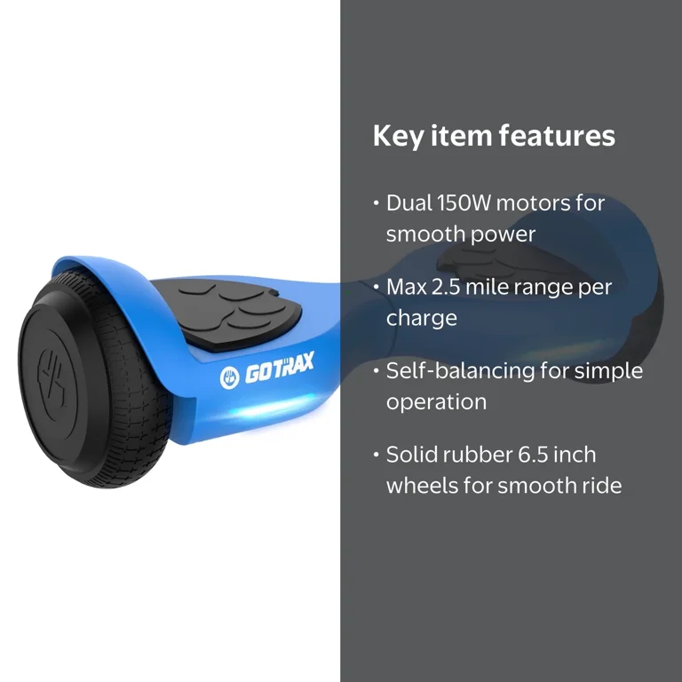 GOTRAX Lil Cub 6.5 Hoverboard for Kids, 6.2mph, 2.5 Miles, 44