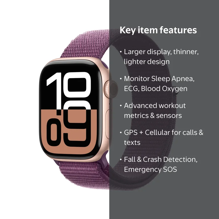 Apple Watch Series 10 GPS + Cellular 42mm Rose Gold Aluminum Case