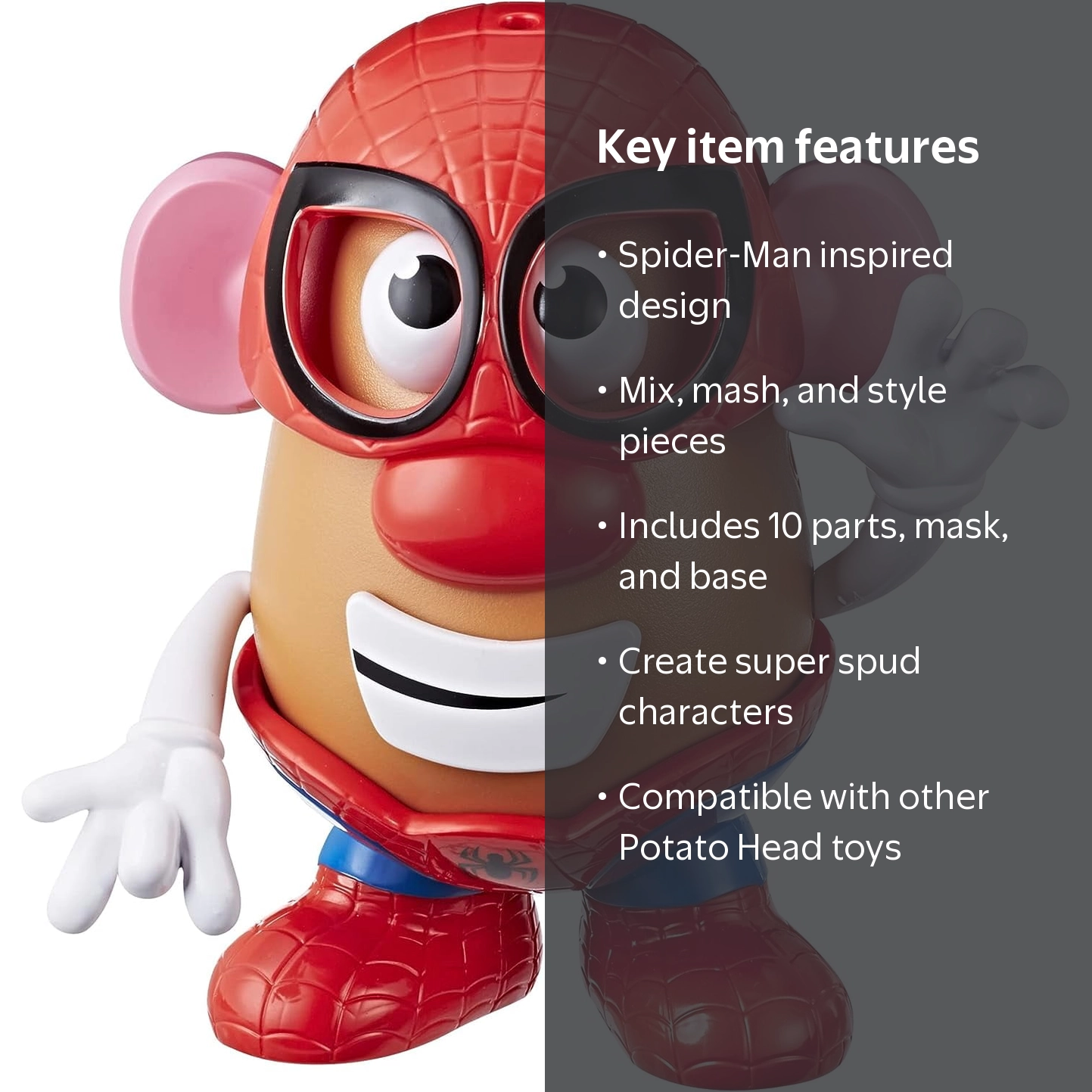 Mr. Potato Head Marvel Spider-Spud Toy, Includes 10 Pieces for