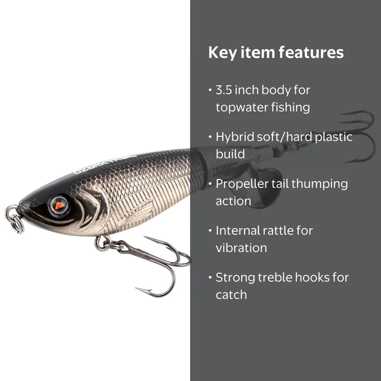 Ozark Trail 3.5 Topwater Prop Fishing Lure for Bass with Rattles