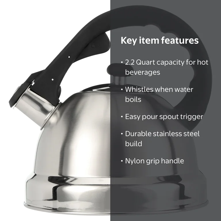 Mr. Coffee Claredale 2.2 Qt Brushed Stainless Steel Stovetop