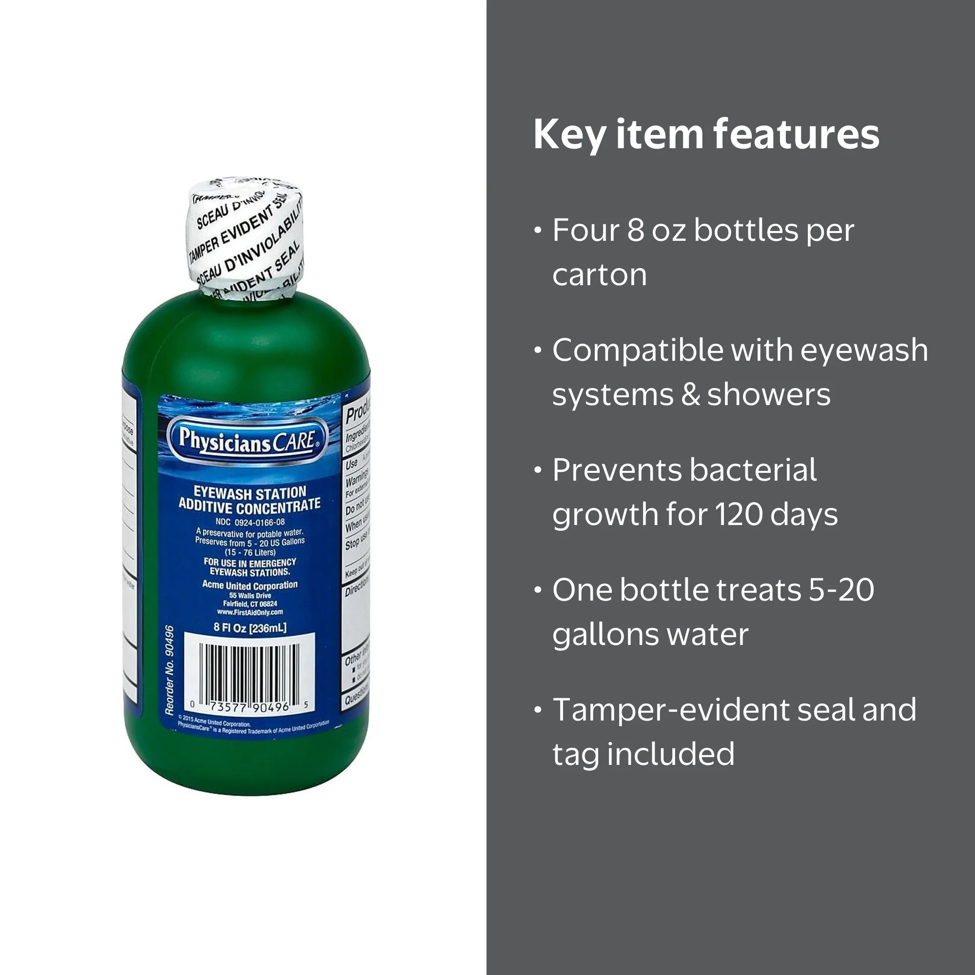 PhysiciansCare Eye Wash Preservative 8 oz. 4/Carton (90496