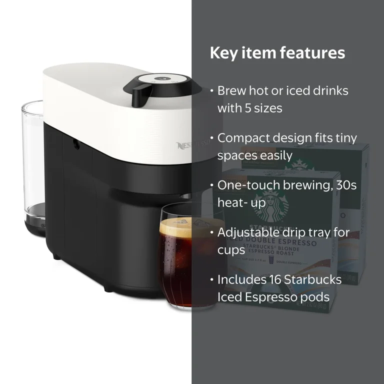 Nespresso Bundle, Vertuo Pop Machine and Starbucks Iced Double