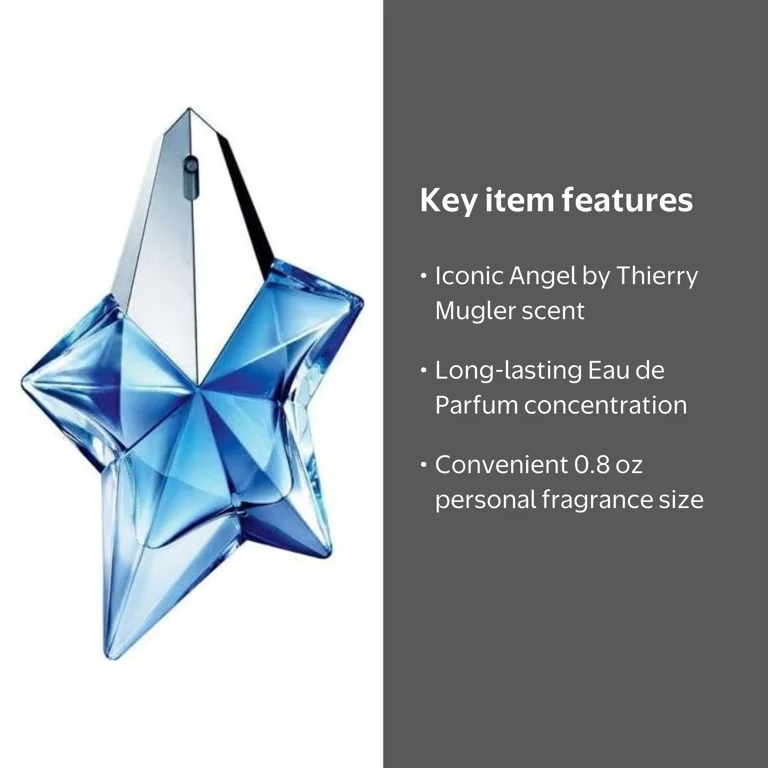 Thierry Mugler Angel, Mini Eau de Parfum for Women, 0.85 Oz