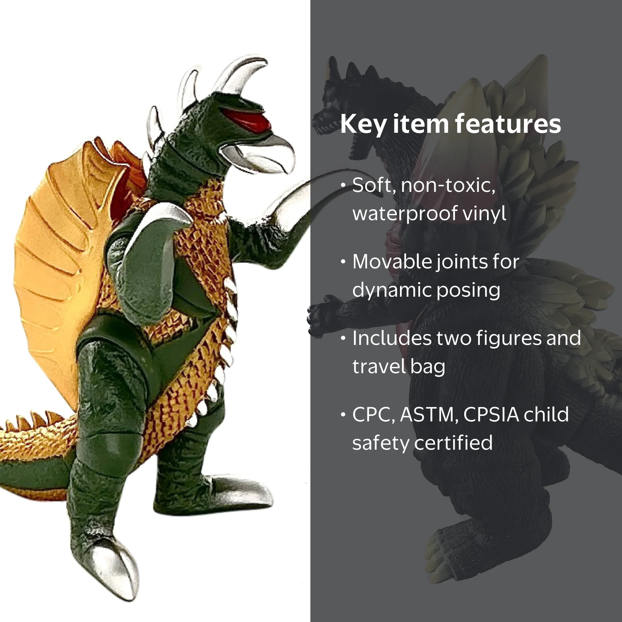TwCare, SpaceGodzilla and Gigan Space Toys, 6.3