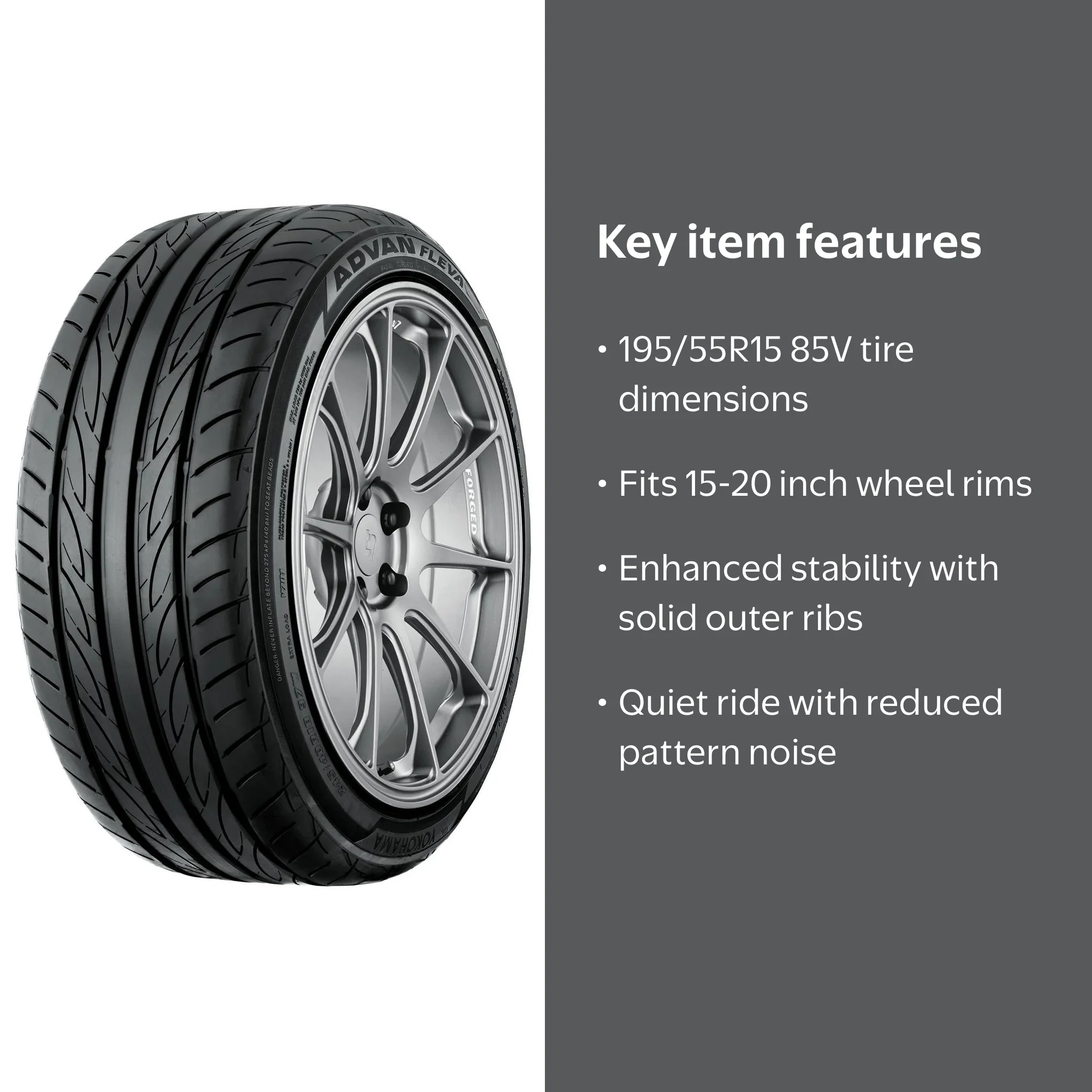 Yokohama Advan Fleva V701 UHP Summer 195/55R15 85V Passenger Tire