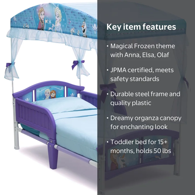 Free Shipping! Disney Frozen Plastic Toddler Canopy Bed, Purple