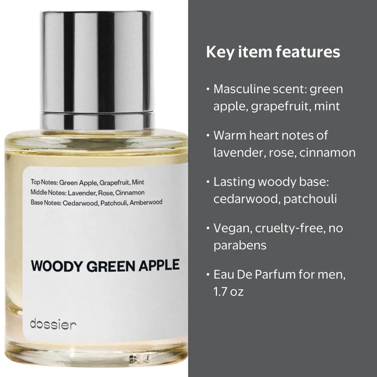 Dossier, Eau De Parfum, 1.7 oz, Woody Green Apple for Men