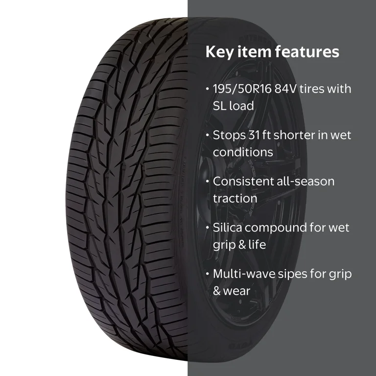 Toyo, Passenger Tire, 195/50R16 84V, All Season Handling - Walmart.com