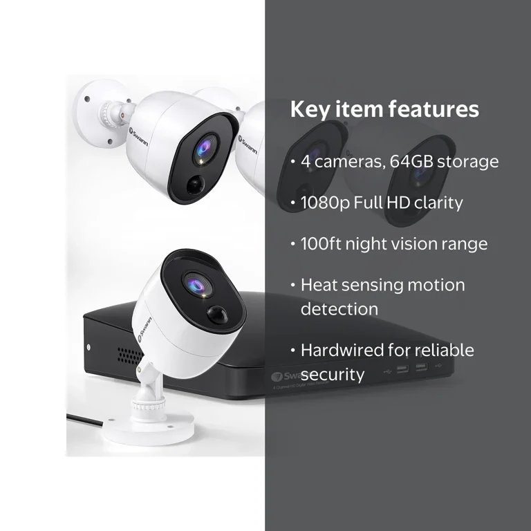 Swann 1080p Full HD DVR Security System with Night Vision, Indoor