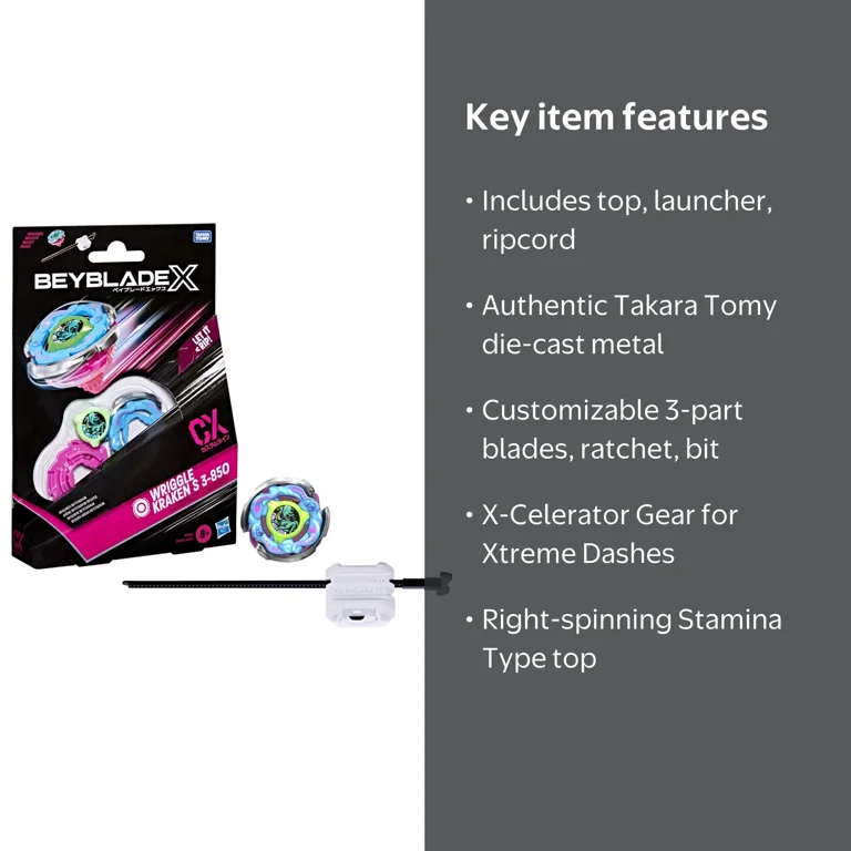 Beyblade X Wriggle Kraken S 3-85O CX Starter Pack Set with Stamina