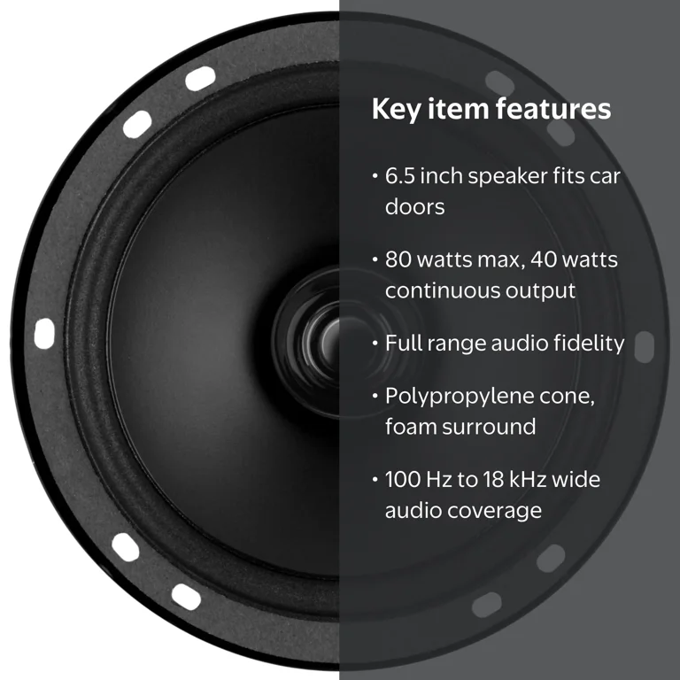 BOSS Audio Systems, Car Replacement Speaker, 6.5” Full Range, 80