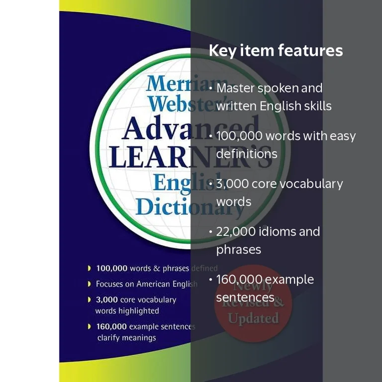 Merriam-Webster's Advanced Learner's English Dictionary, Paperback