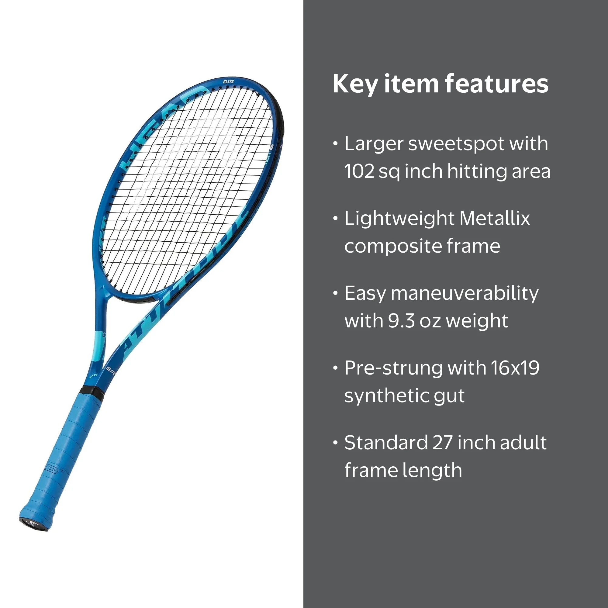 HEAD Metallix Attitude Elite Blue Tennis Racket - Pre-Strung Adult