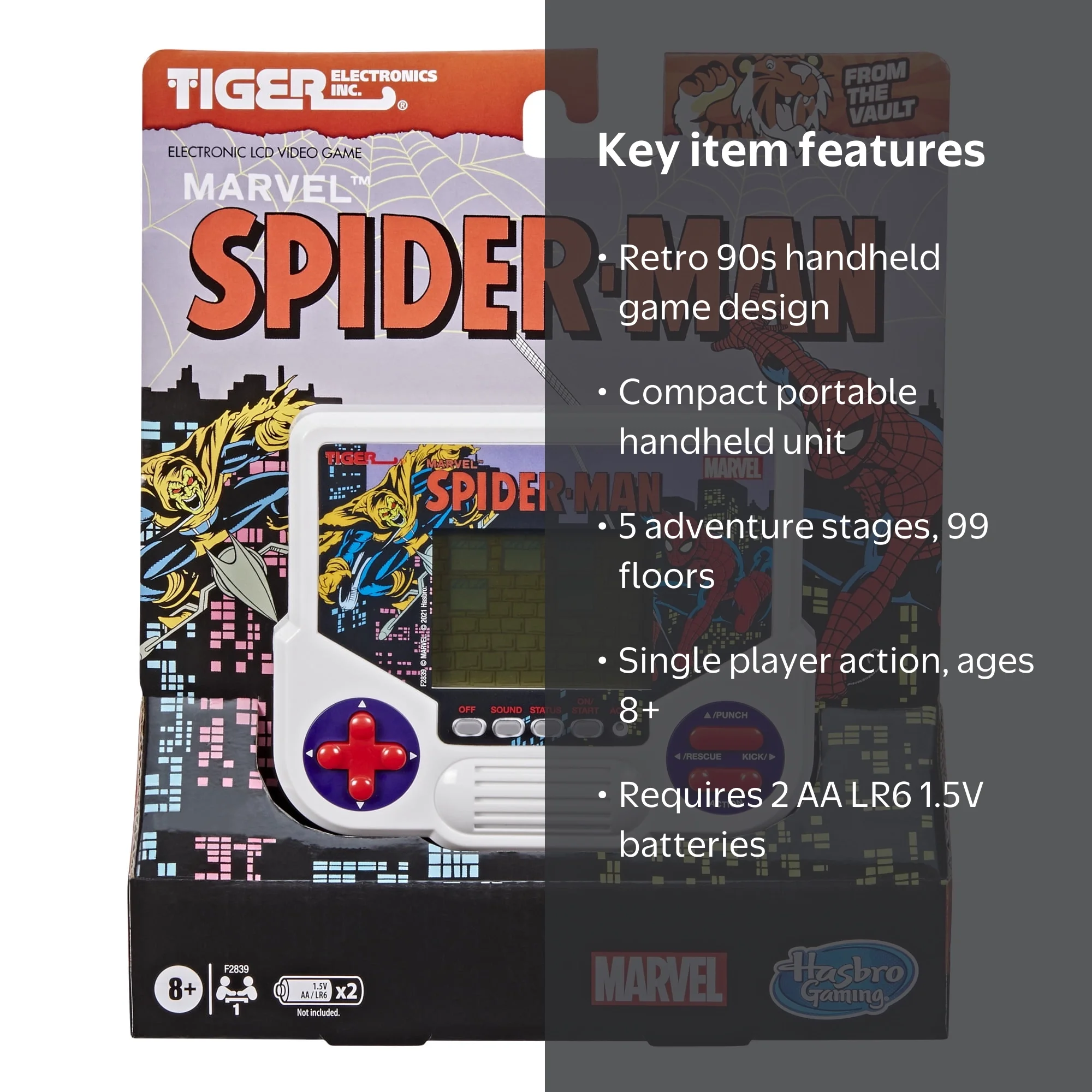 Battery Operated Tiger Electronics Marvel Spider-Man Retro LCD