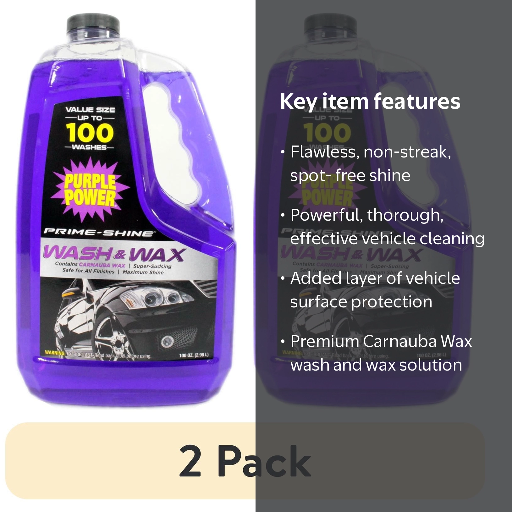 2 pack) Purple Power Wash & Wax 100 oz Automotive Cleaner with 2 pack) Purple Power Wash & Wax 100 oz Automotive Cleaner with