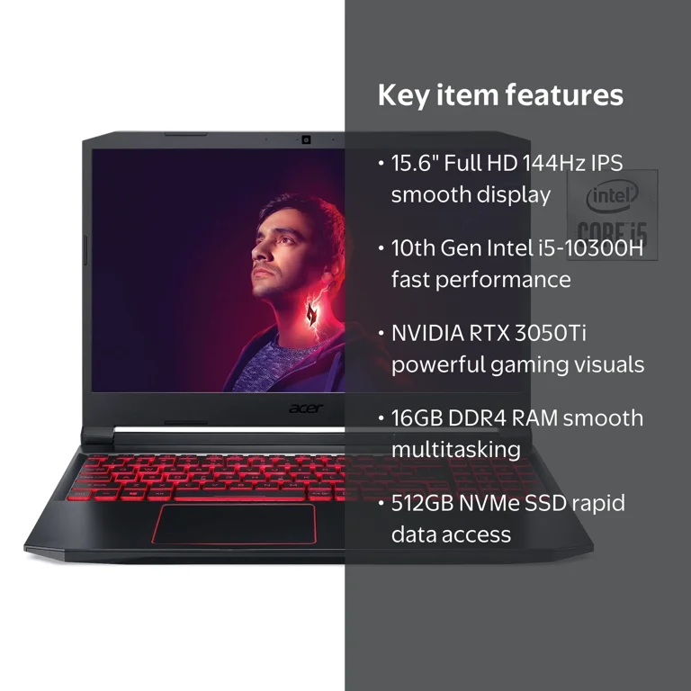 Acer Nitro 5 AN515-55-57C4, 15.6'' HD Display, Intel Core i5, RTX