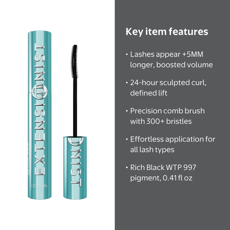 L'Oreal Paris Extensionist Mascara, Black WTP 997, 0.41 fl oz