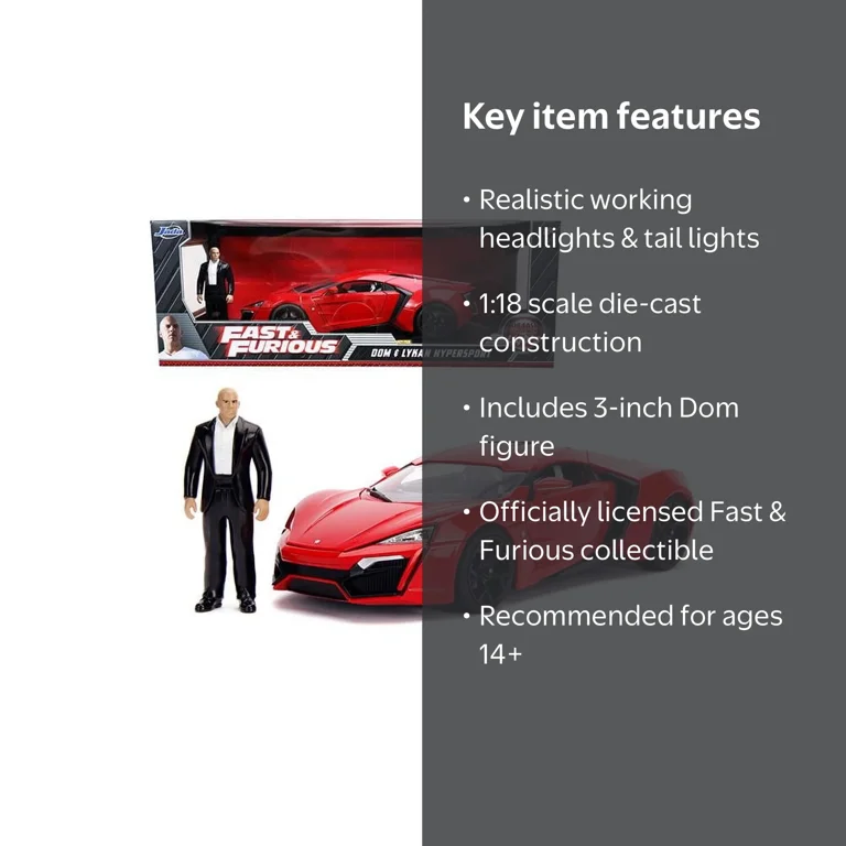 Jada Toys Fast & Furious 1:18 Lykan Hypersport Die-Cast Car & 3