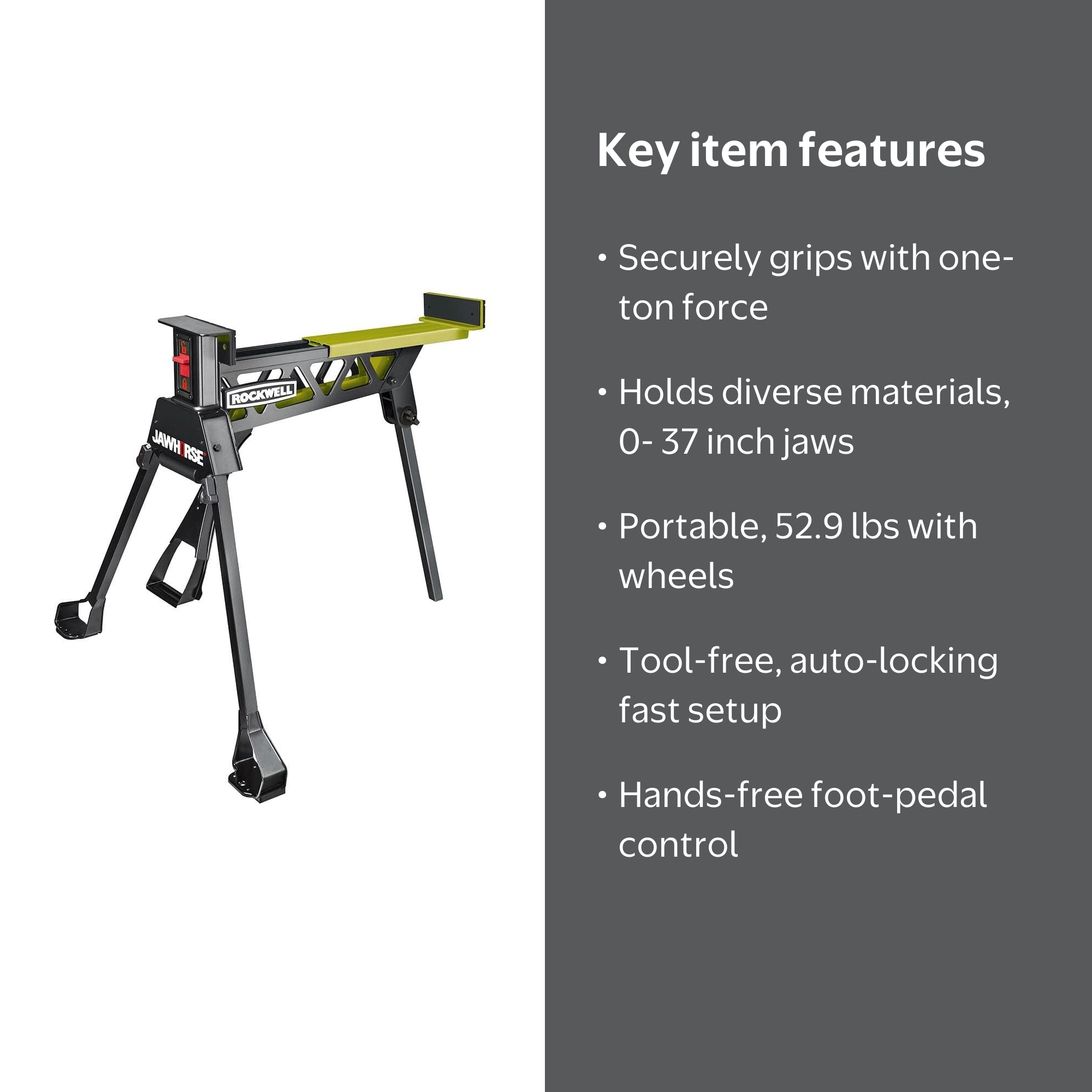 Free Shipping! Positec USA Rockwell RK9003 JawHorse Material