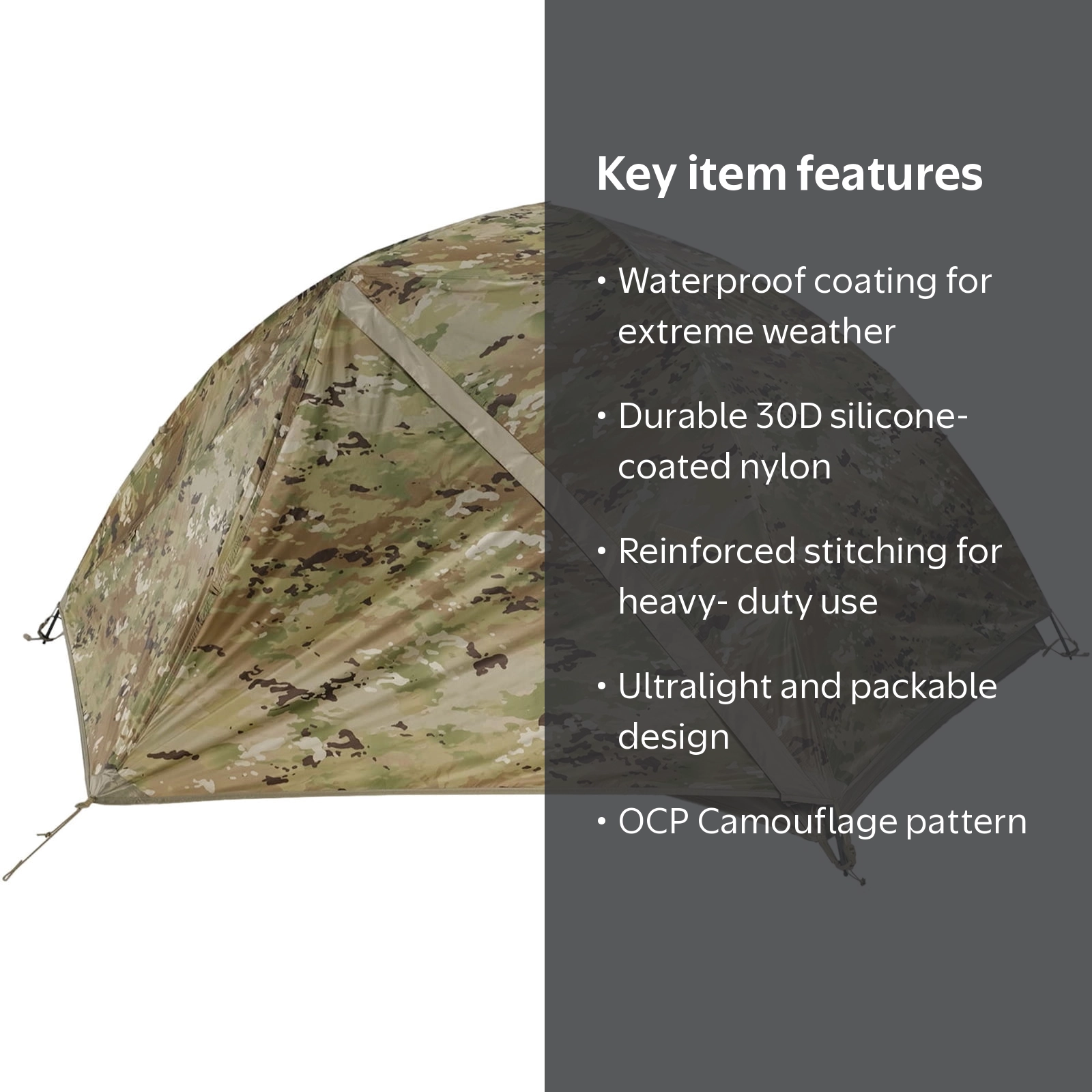 LiteFighter Gear Shelter Rainfly Tent - 2 Person, OCP Camouflage