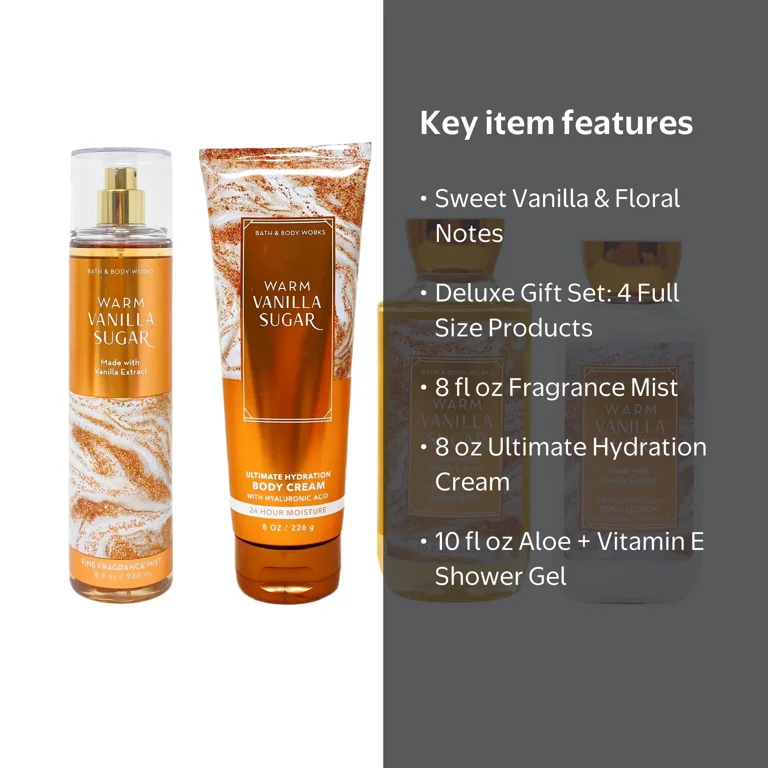 Bath & Body Works, Fragrance Gift Set, 8 fl oz Mist, Vanilla Sugar