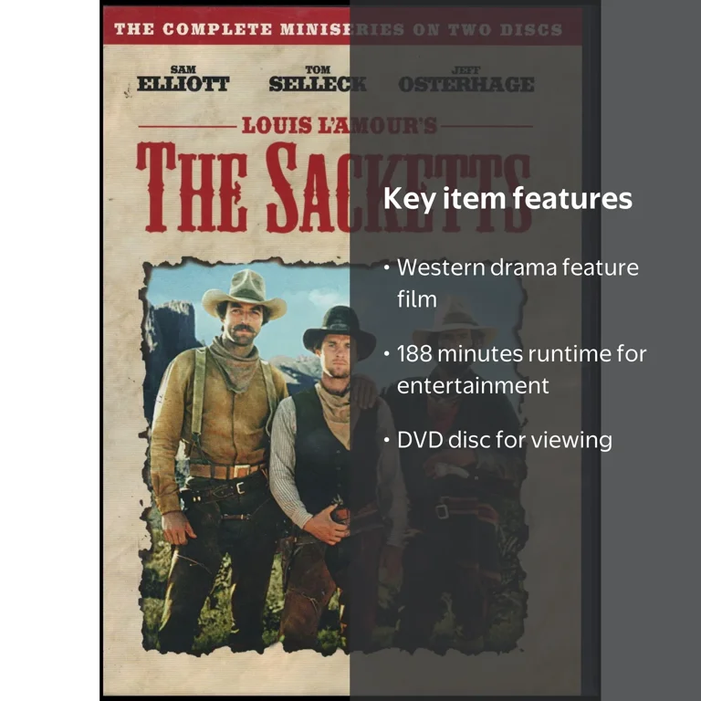 Sacketts DVD, Louis L'Amour Western saga, 188 mins, Brothers' post