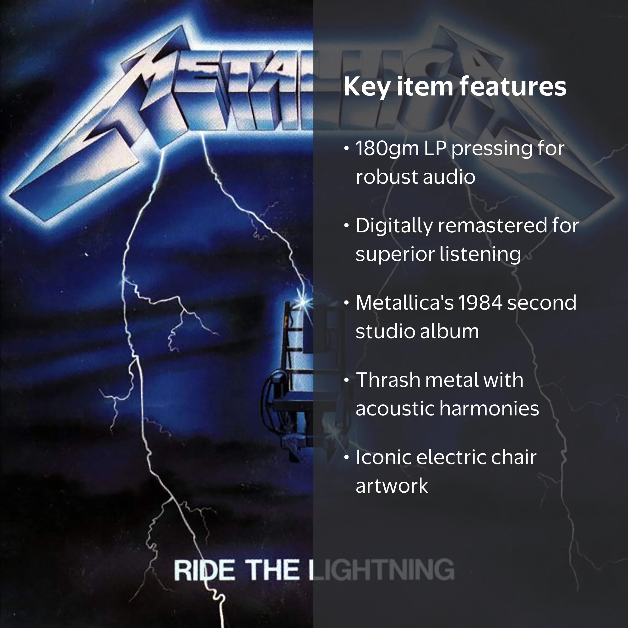 Metallica - Remastered Ride the Lightning Rock Metal LP Record