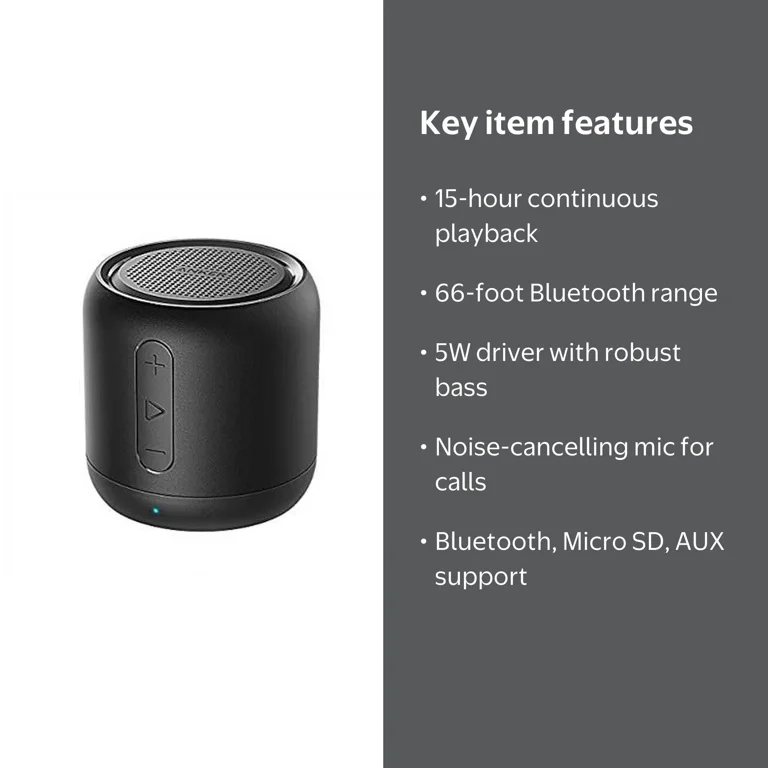 Anker SoundCore mini （コンパクト） Free Shipping! Anker SoundCore Mini Bluetooth Speaker, 15-Hour