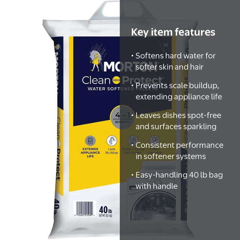 Morton Salt Clean and Protect Water Softener Pellets, 40 lb bag