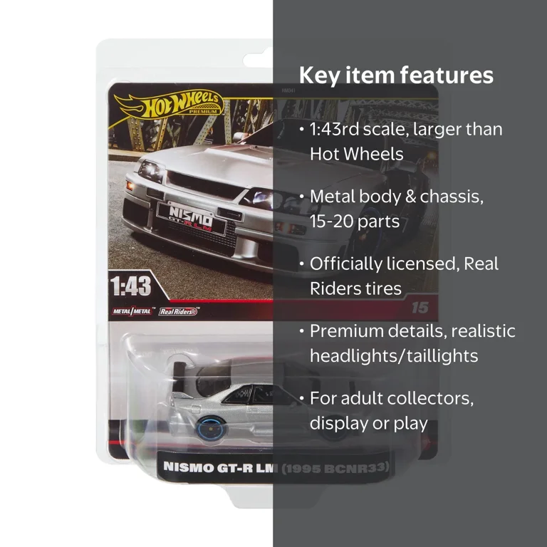 Hot Wheels Premium 1:43rd Scale Collectible Car, Gift for
