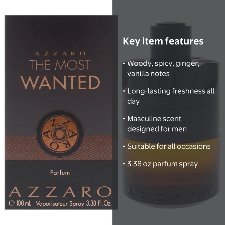 Azzaro, The Most Wanted Parfum Spray, 3.38 oz, Woody Spicy