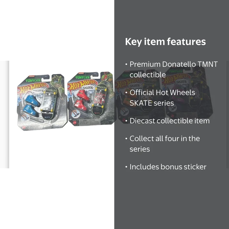 Hot Wheels Fingerboard Skate TMNT Donatello HVK35 + Free Bonus