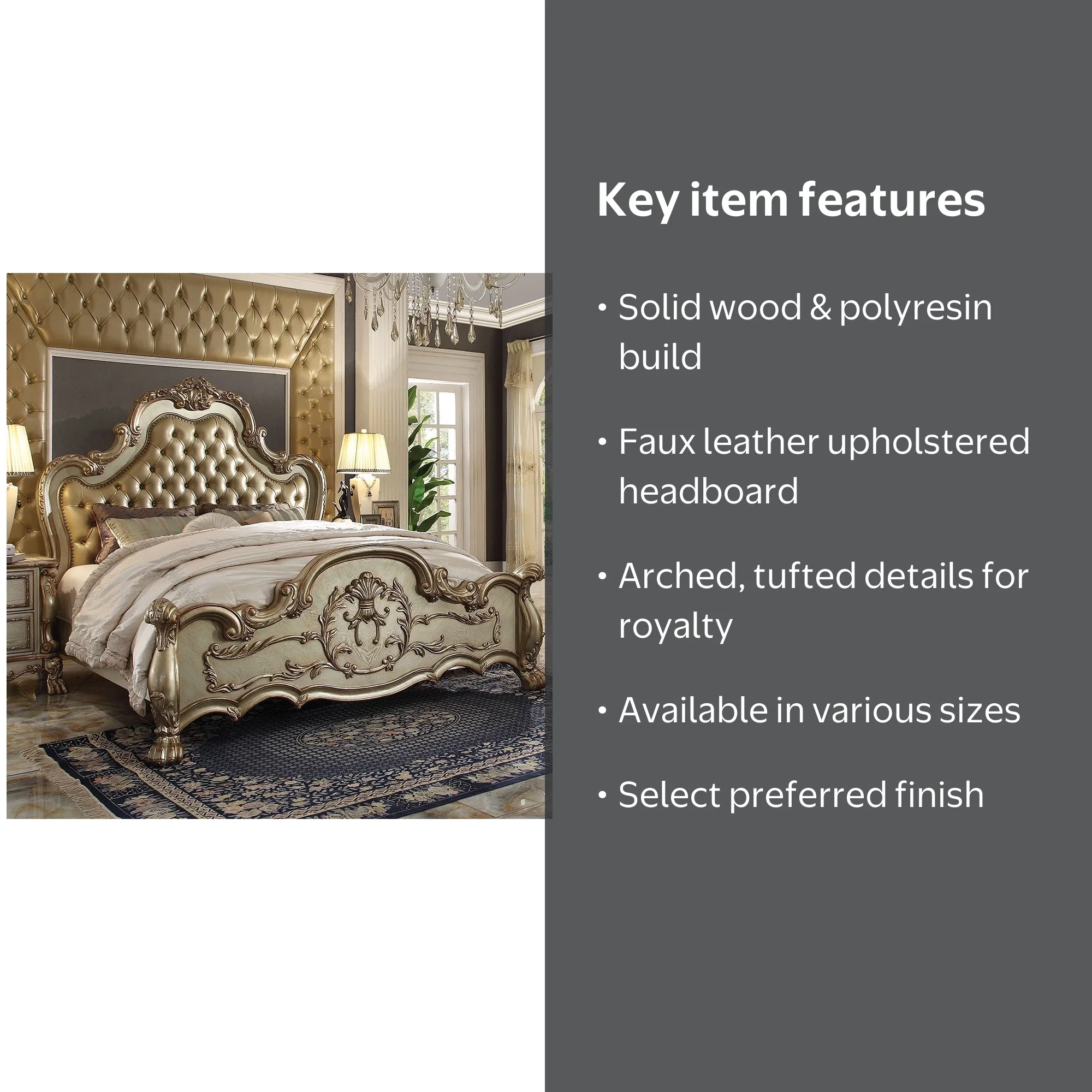 Acme Furniture Dresden Wooden Panel Bed for Bedroom - Walmart.com